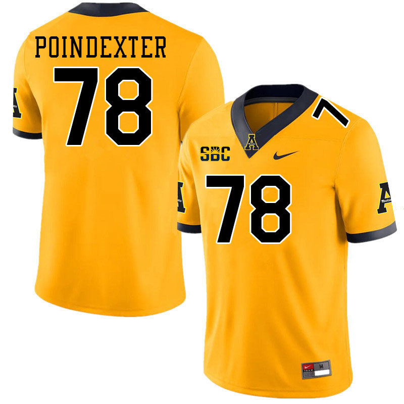 Appalachian State Mountaineers #78 Tyriq Poindexter College Football Jerseys Stitched-Gold
